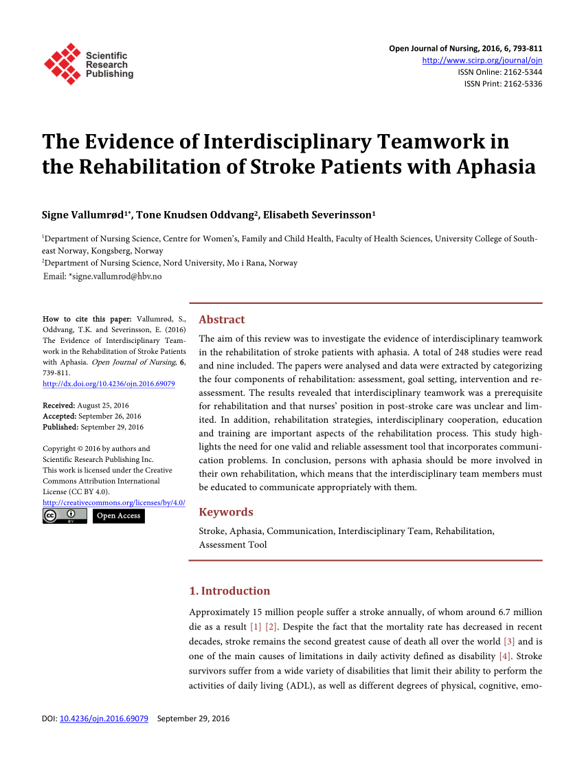 Pdf The Evidence Of Interdisciplinary Teamwork In The