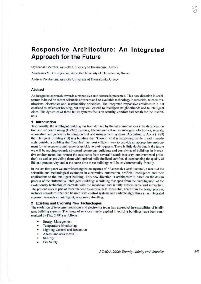 responsive architecture essay