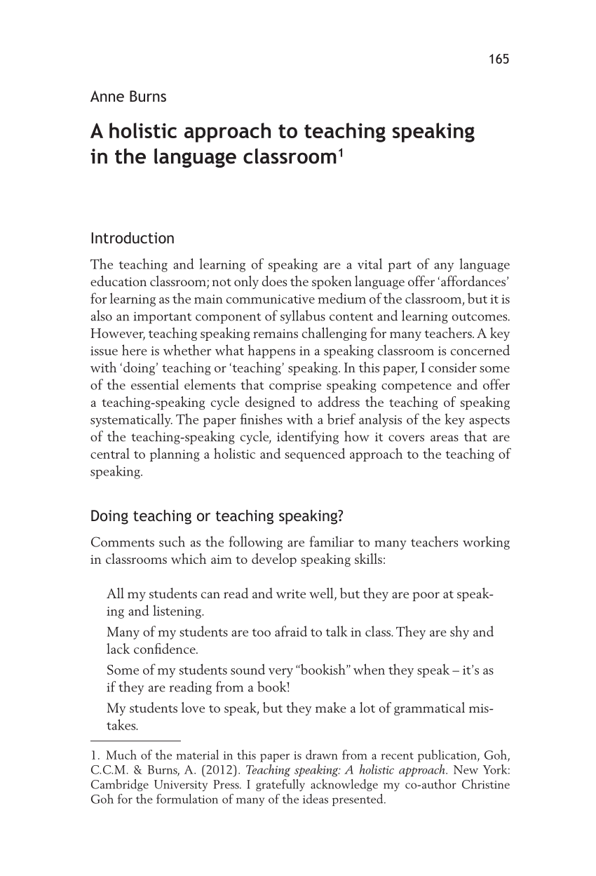 research on teaching speaking