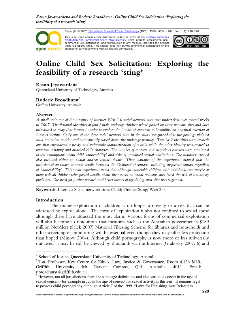 PDF) Online Child Sex Solicitation Exploring the feasibility of a research sting image