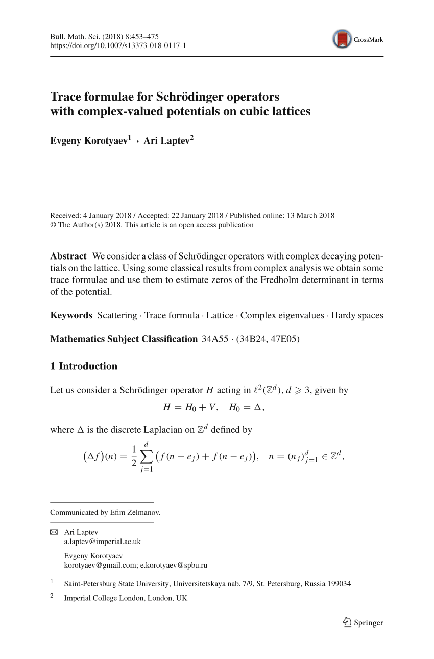 pdf-trace-formulae-for-schr-odinger-operators-with-complex-valued
