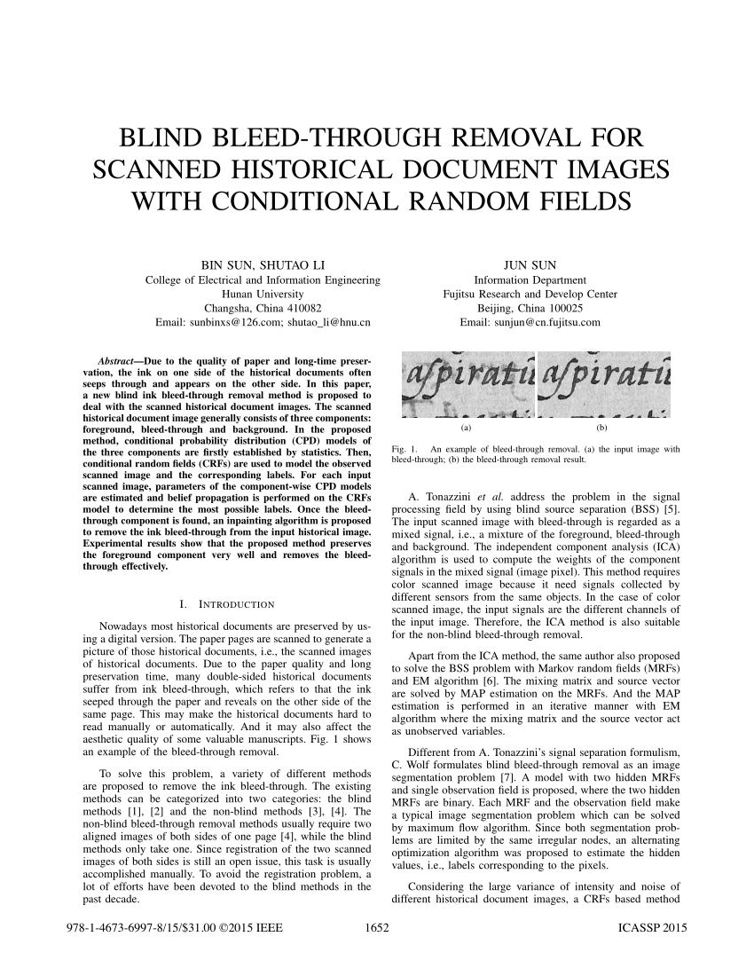 PDF] Manuscript Bleed-through Removal via Hysteresis Thresholding