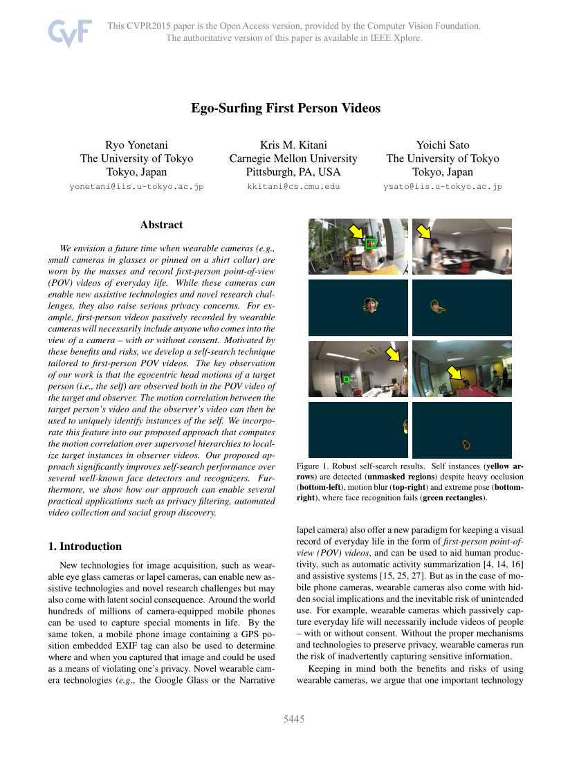 Global motion in the target (A)'s points-of-view video and local