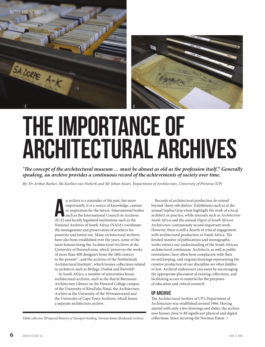 (PDF) The importance of Architectural Archives