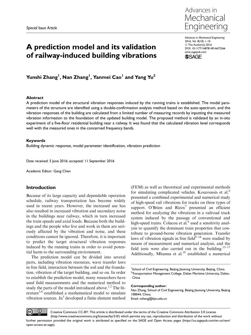 PDF) A prediction model and its validation of railway-induced 