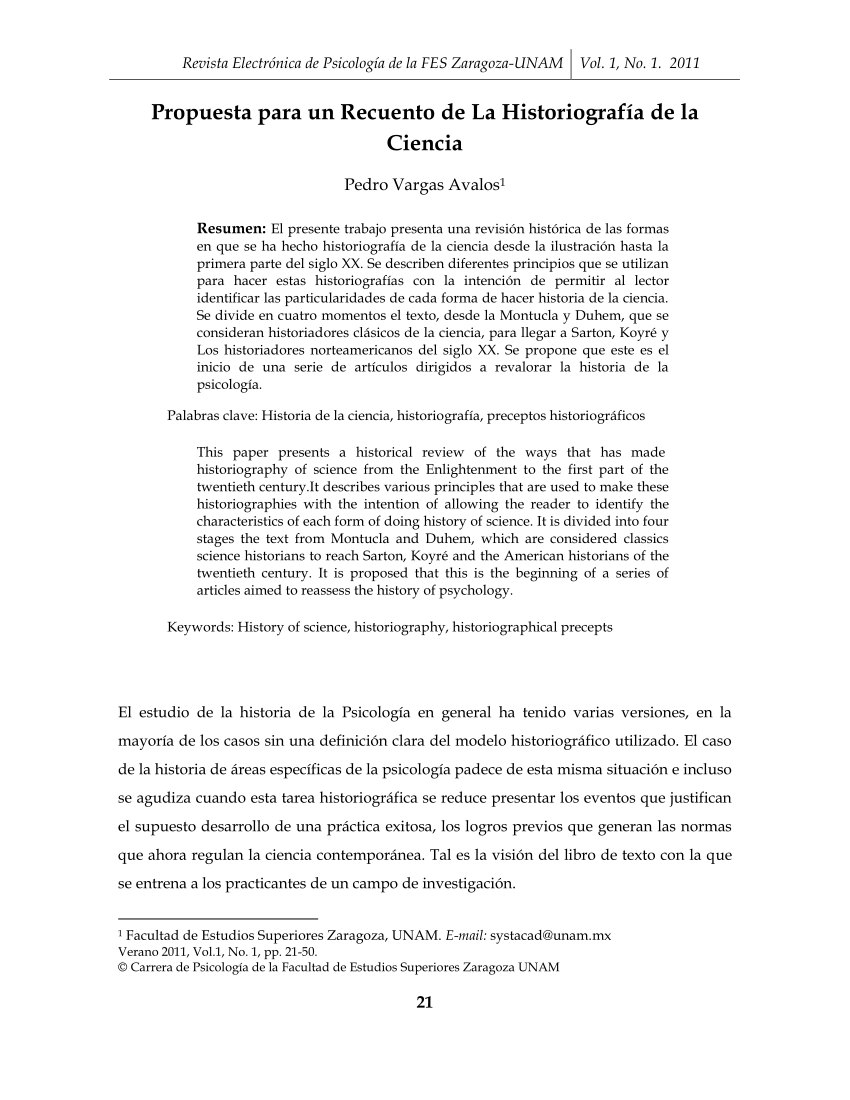 Pdf Propuesta Para Un Recuento De La Historiografía De La Ciencia 2345