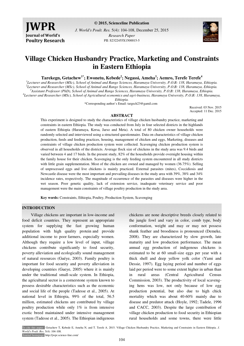 the chicken research paper