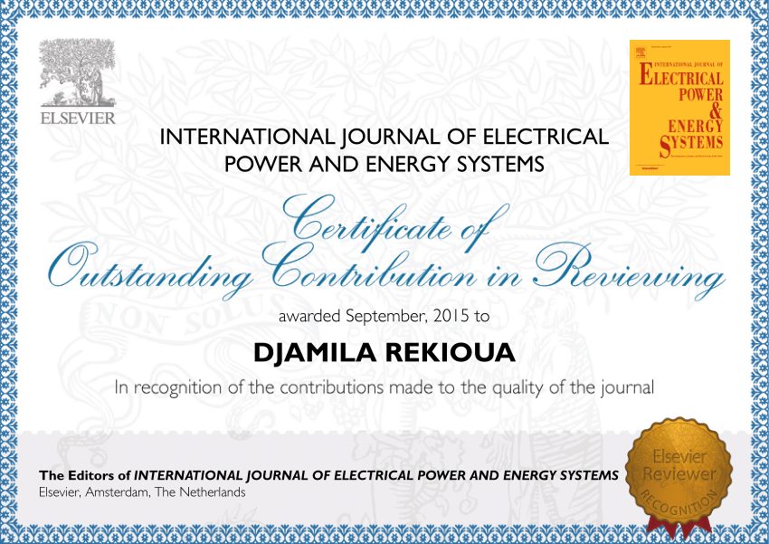 (PDF) Certificat reviewing in INTERNATIONAL JOURNAL OF ELECTRICAL POWER