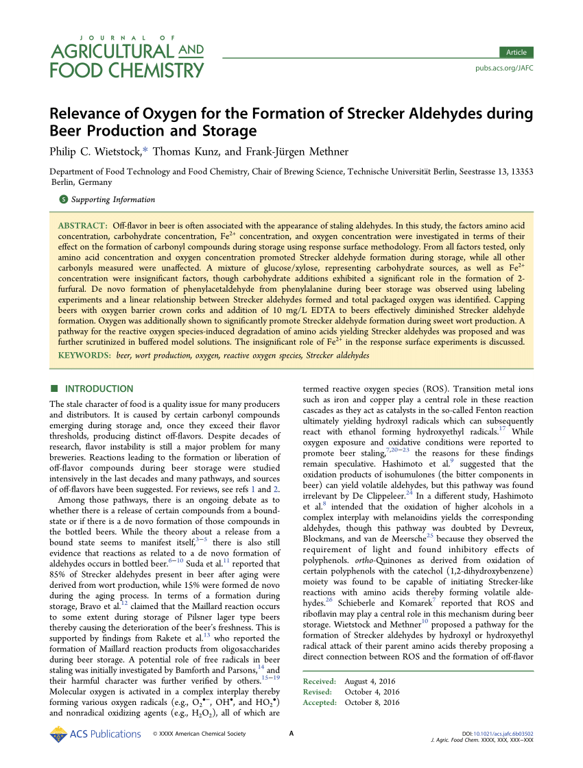 On the Origin of Free and Bound Staling Aldehydes in Beer