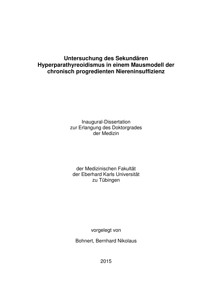 PDF) Untersuchung des Sekundren Hyperparathyreoidismus in einem ...