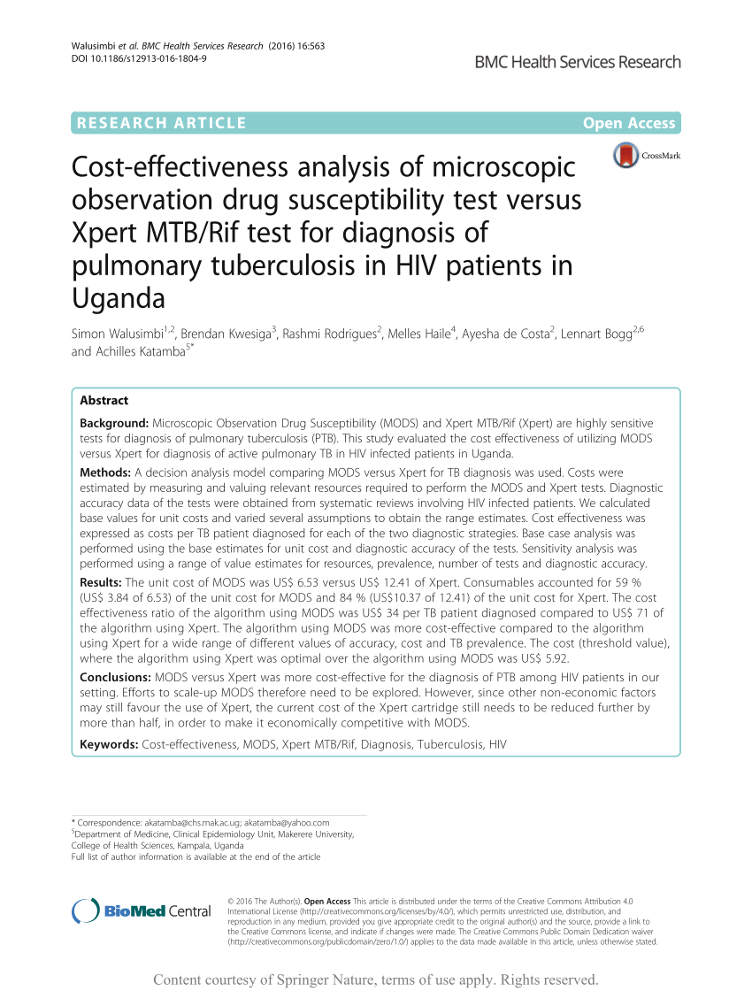 PDF) Cost-effectiveness analysis of microscopic observation drug ...