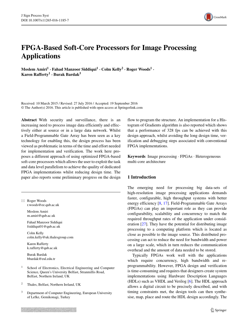 PDF) FPGA-Based Soft-Core Processors for Image Processing Applications