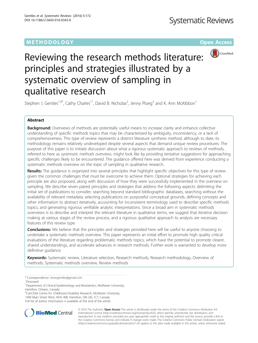 qualitative research methods review of literature