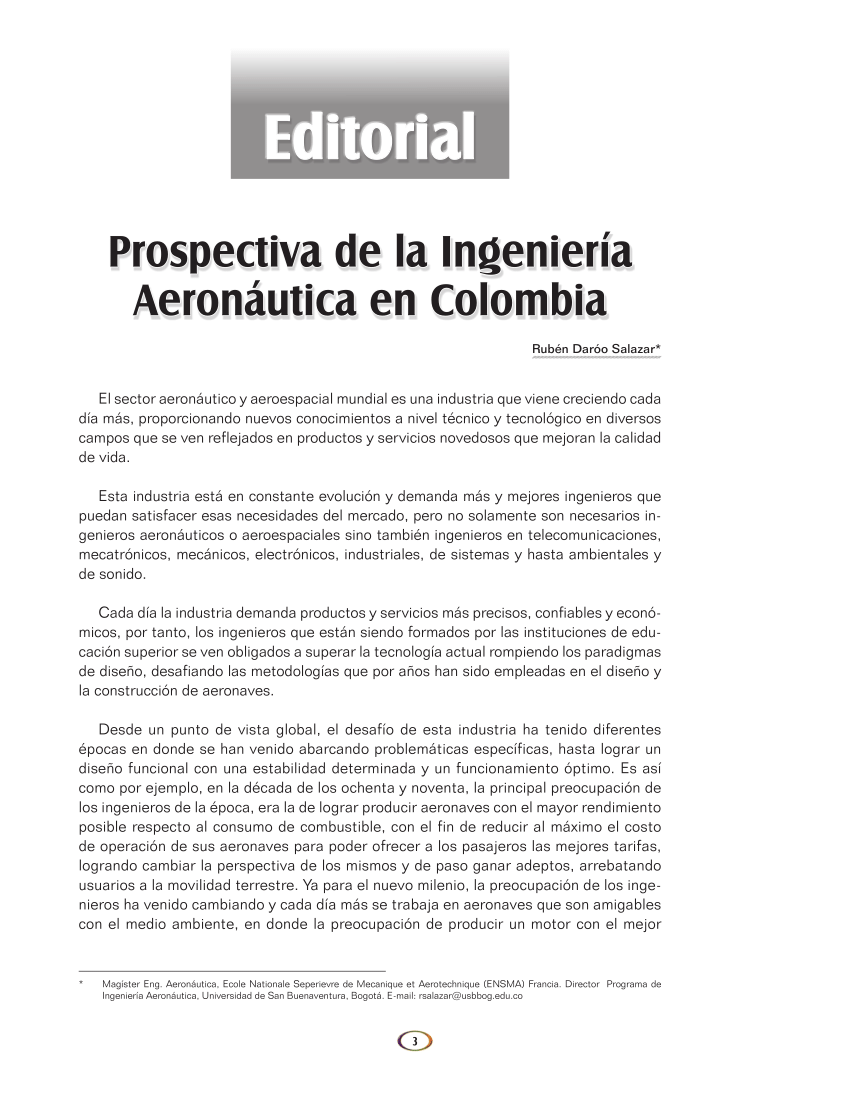 PDF Prospectiva de la Ingenier a Aeron utica en Colombia