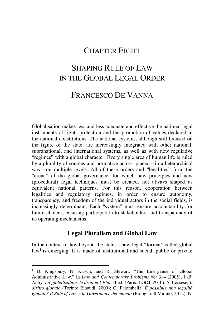 Pdf Shaping Rule Of Law In The Global Legal Order