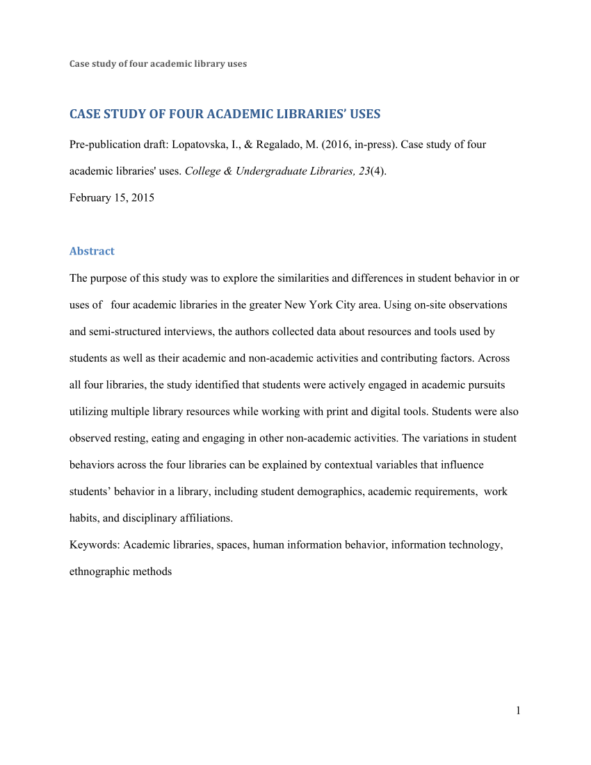 library research case study
