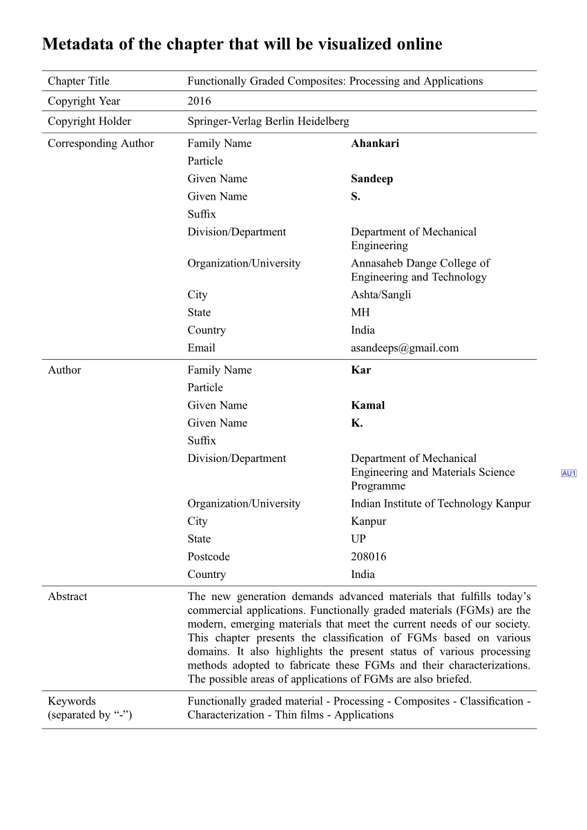 PDF) Functionally Graded Composites: Processing and Applications