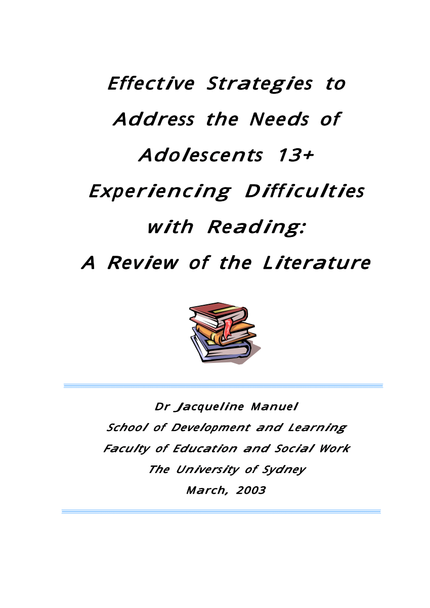 literature review on reading difficulties