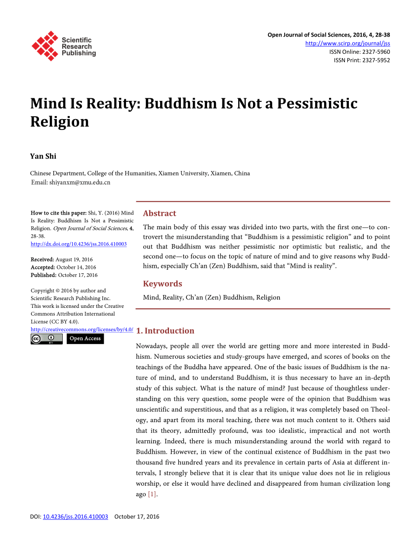 is buddhism pessimistic essay