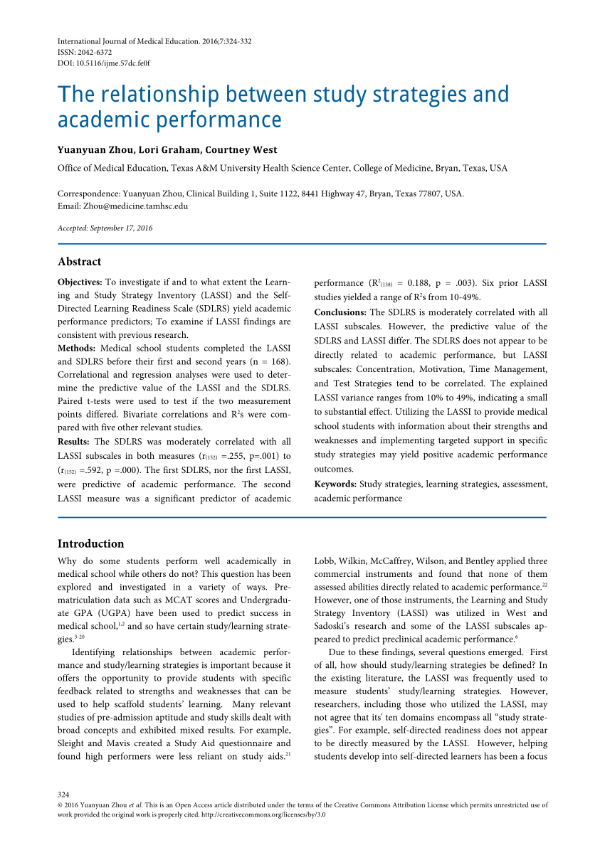 research paper on relationship of gender and academic performance