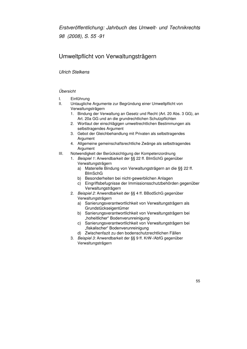 (PDF) Umweltpflicht von Verwaltungsträgern