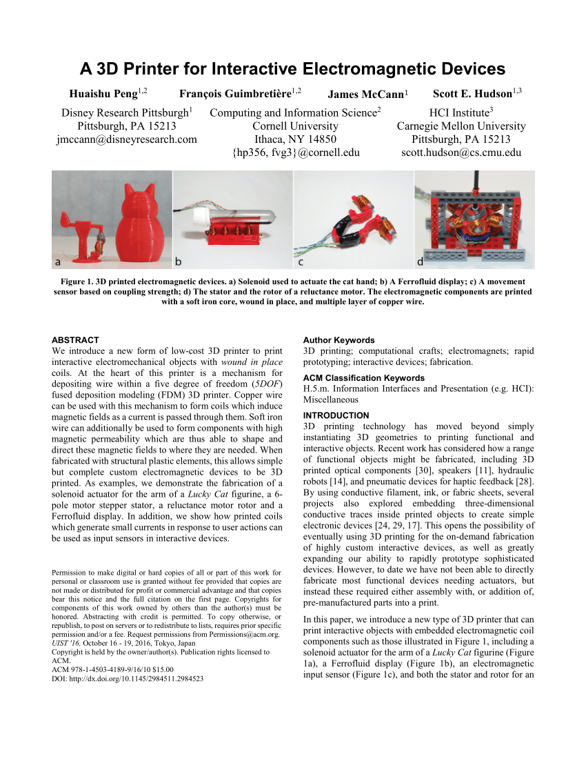 Pdf A 3d Printer For Interactive Electromagnetic Devices