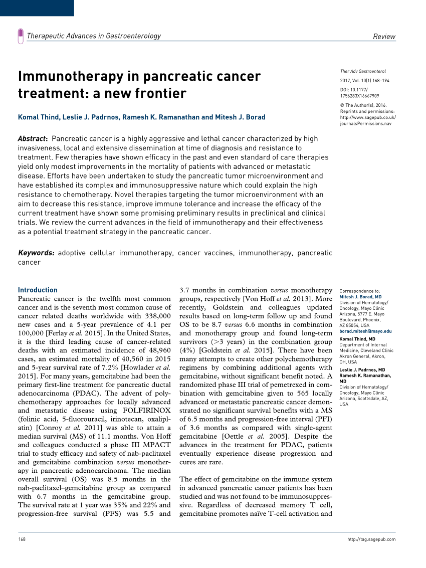 Immunotherapy trials for pancreatic cancer