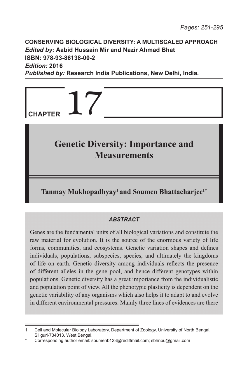 genetic diversity essay