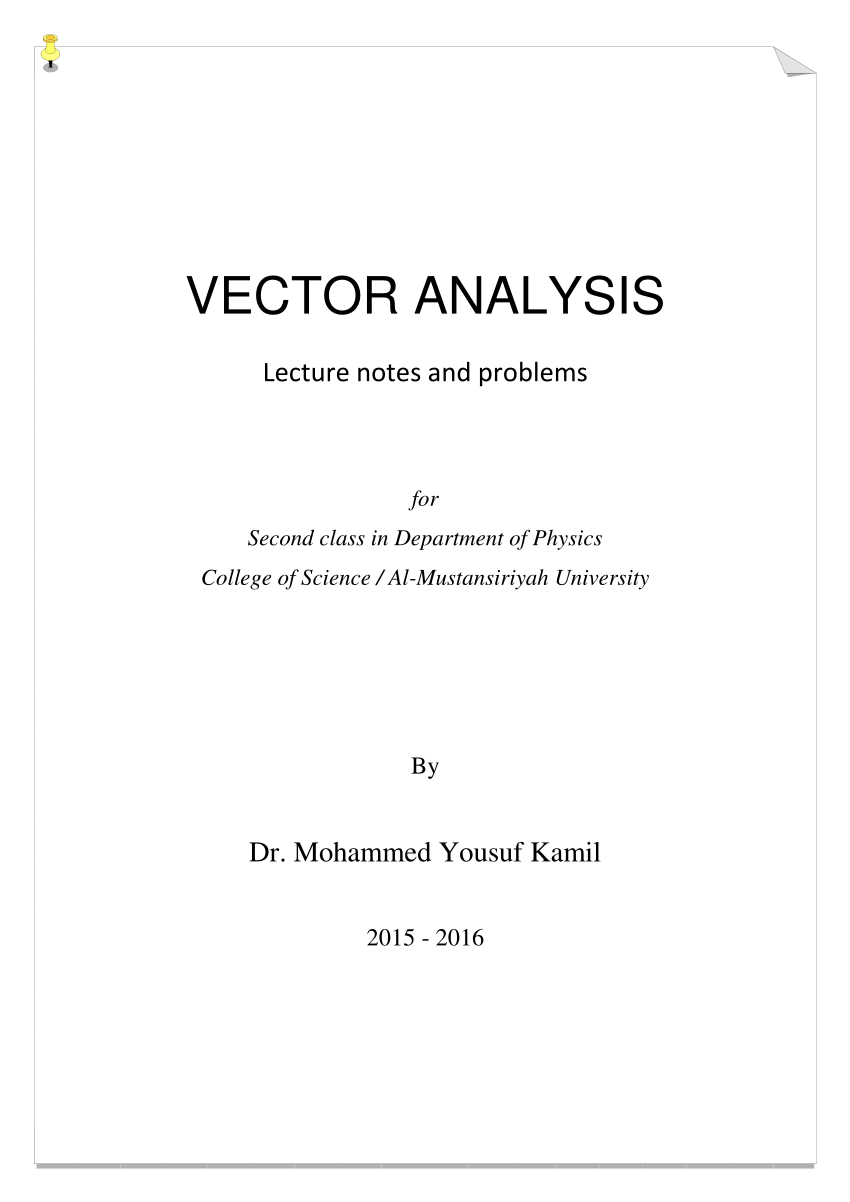 (PDF) VECTOR ANALYSIS