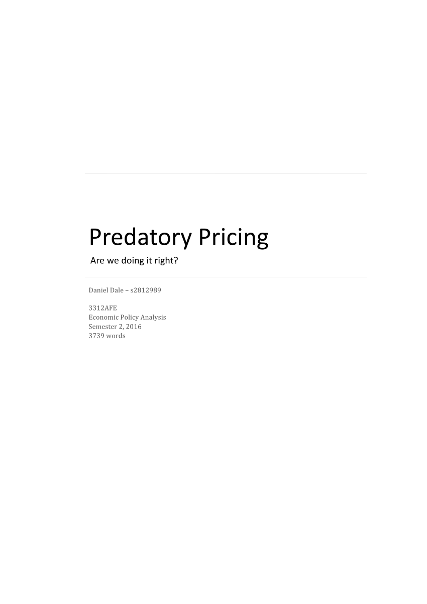 predatory pricing deutsch