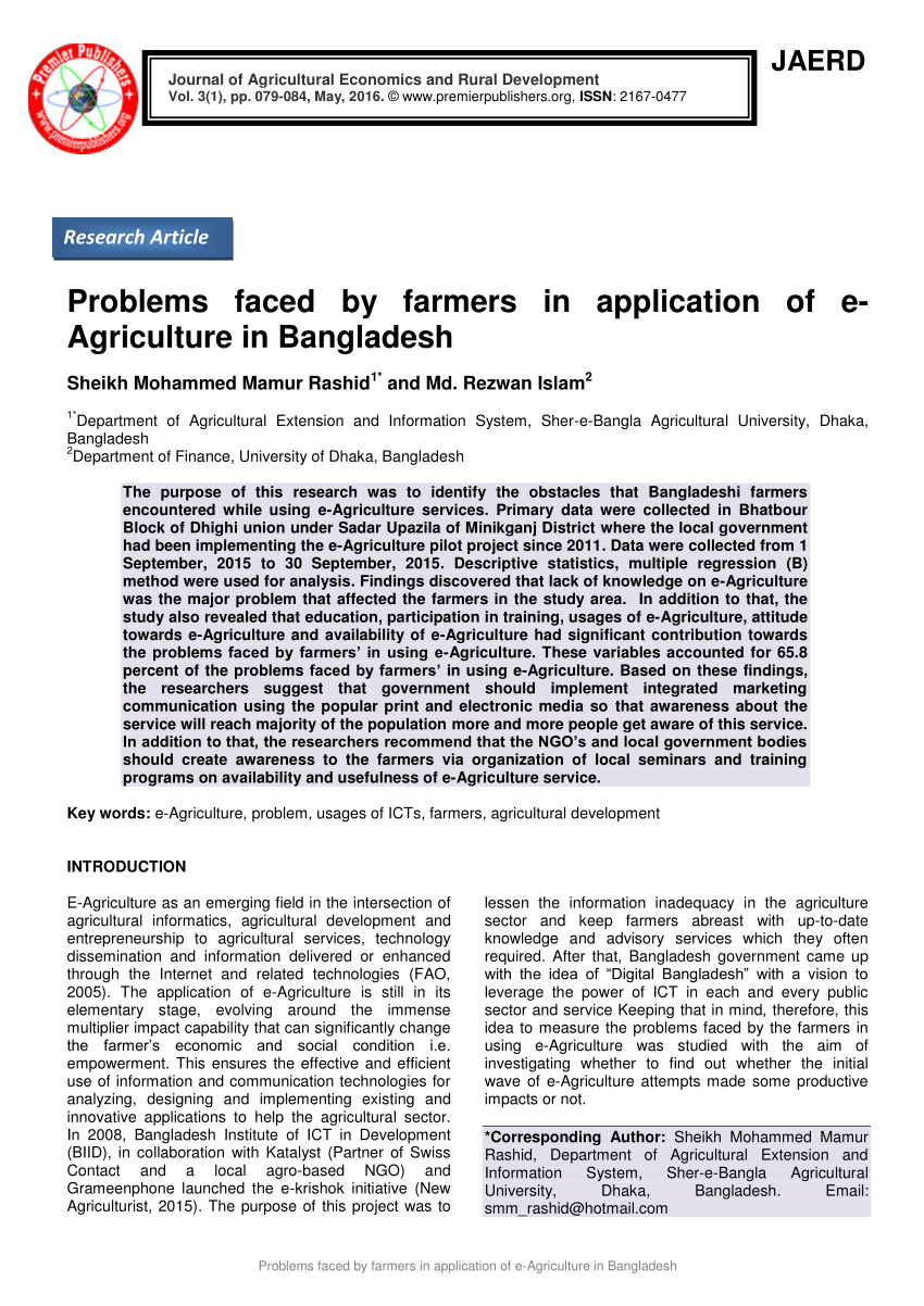 literature review on problems faced by farmers
