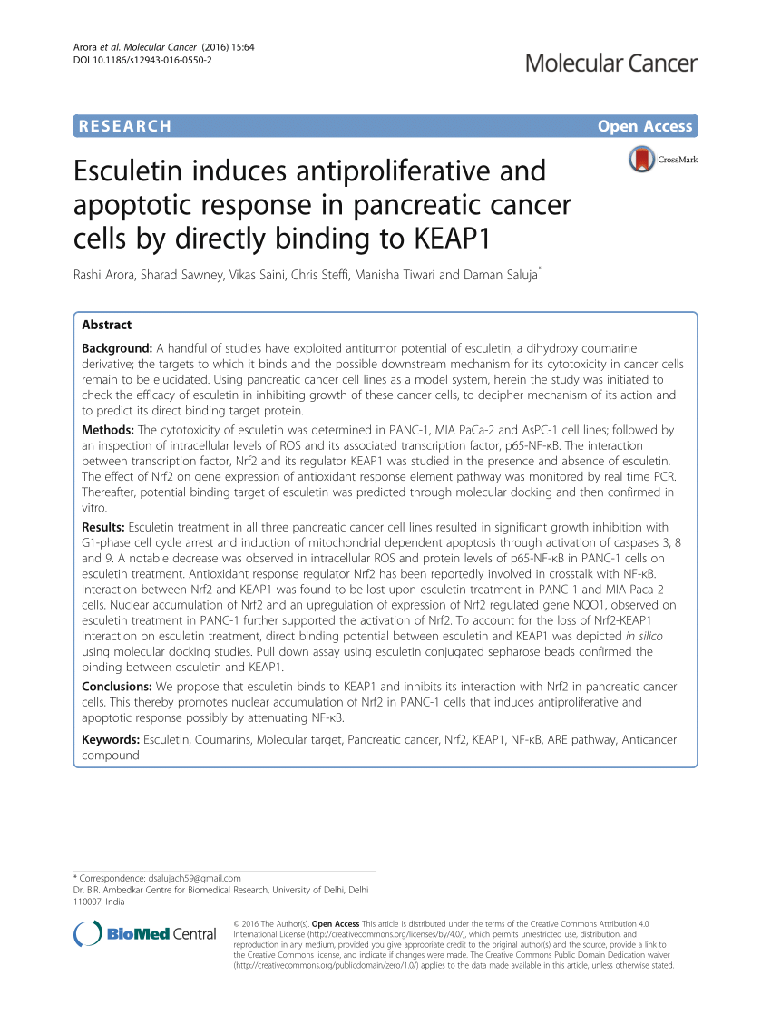 (PDF) Esculetin induces antiproliferative and apoptotic response in 