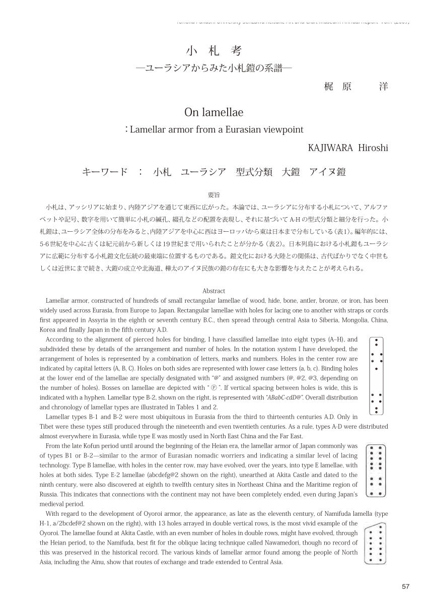 PDF) On lamellae: Lamellar armor from a Eurasian viewpoint