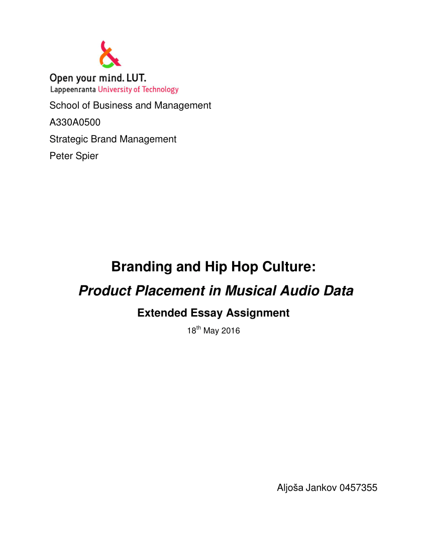 Pdf Branding And Hip Hop Culture Product Placement In