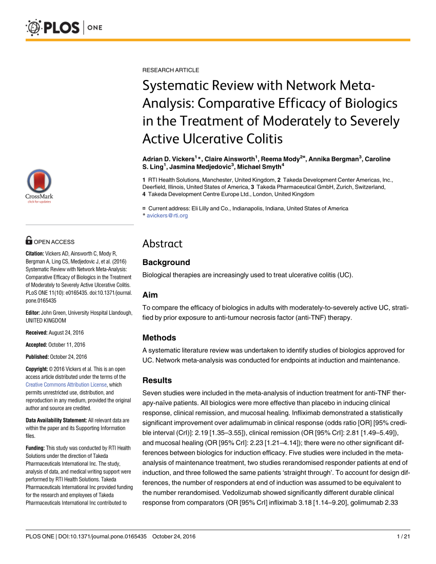 Pdf Systematic Review With Network Meta Analysis Comparative Efficacy Of Biologics In The 5998