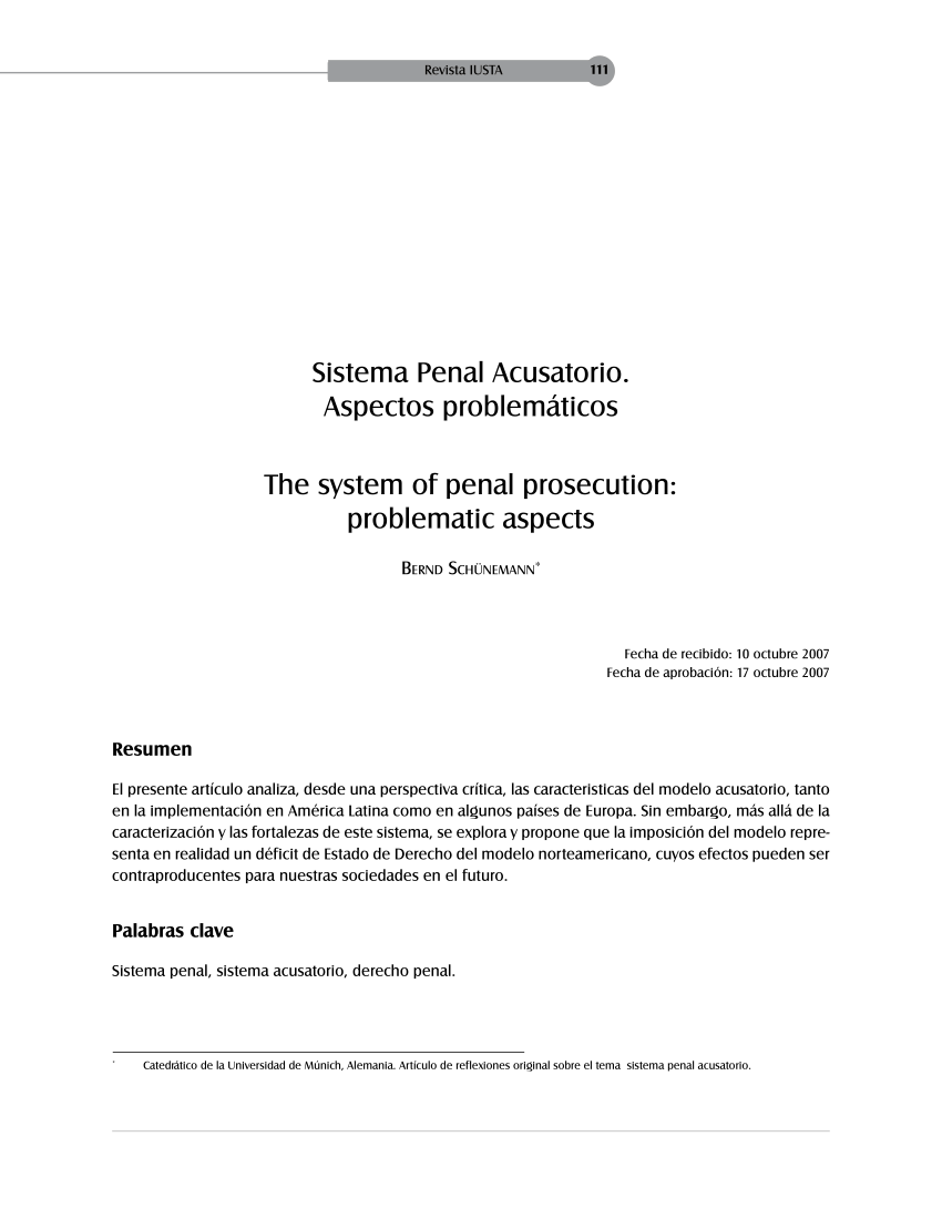 PDF) Sistema Penal Acusatorio. Aspectos problemáticos