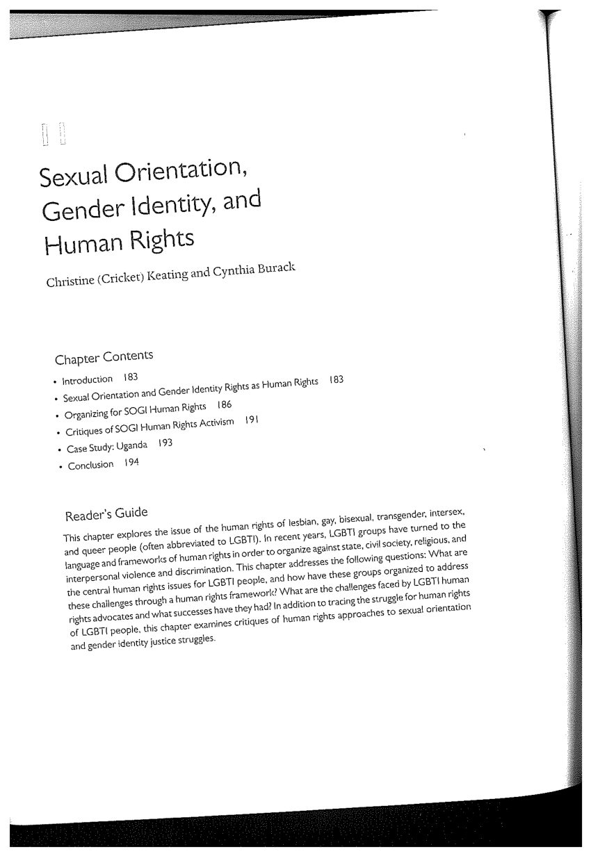 Pdf Sexual Orientation Gender Identity And Human Rights 9404