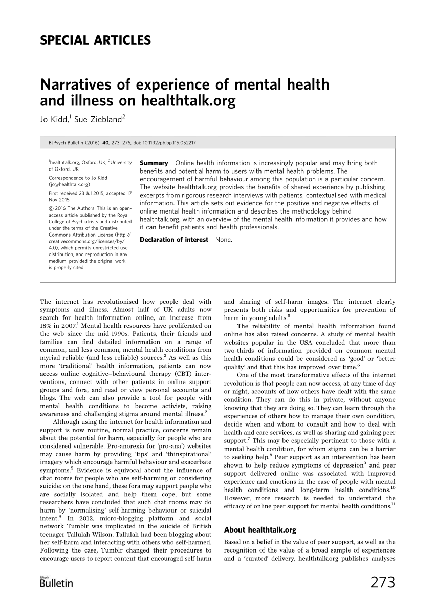 quantitative research articles on mental health