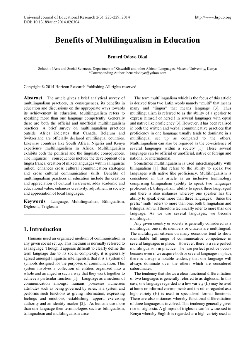 multilingual education research paper