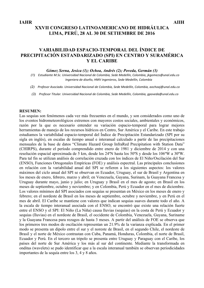 (PDF) Variabilidad espacio-temporal del Índice de Precipitación ...