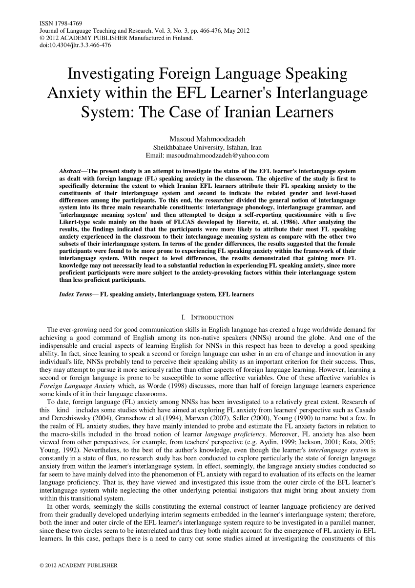 FINNISH EFL LEARNERS' PERCEPTIONS ON ERRORS, CORREC TIVE FEEDBACK AND  FOREIGN LANGUAGE ANXIETY Master's thesis