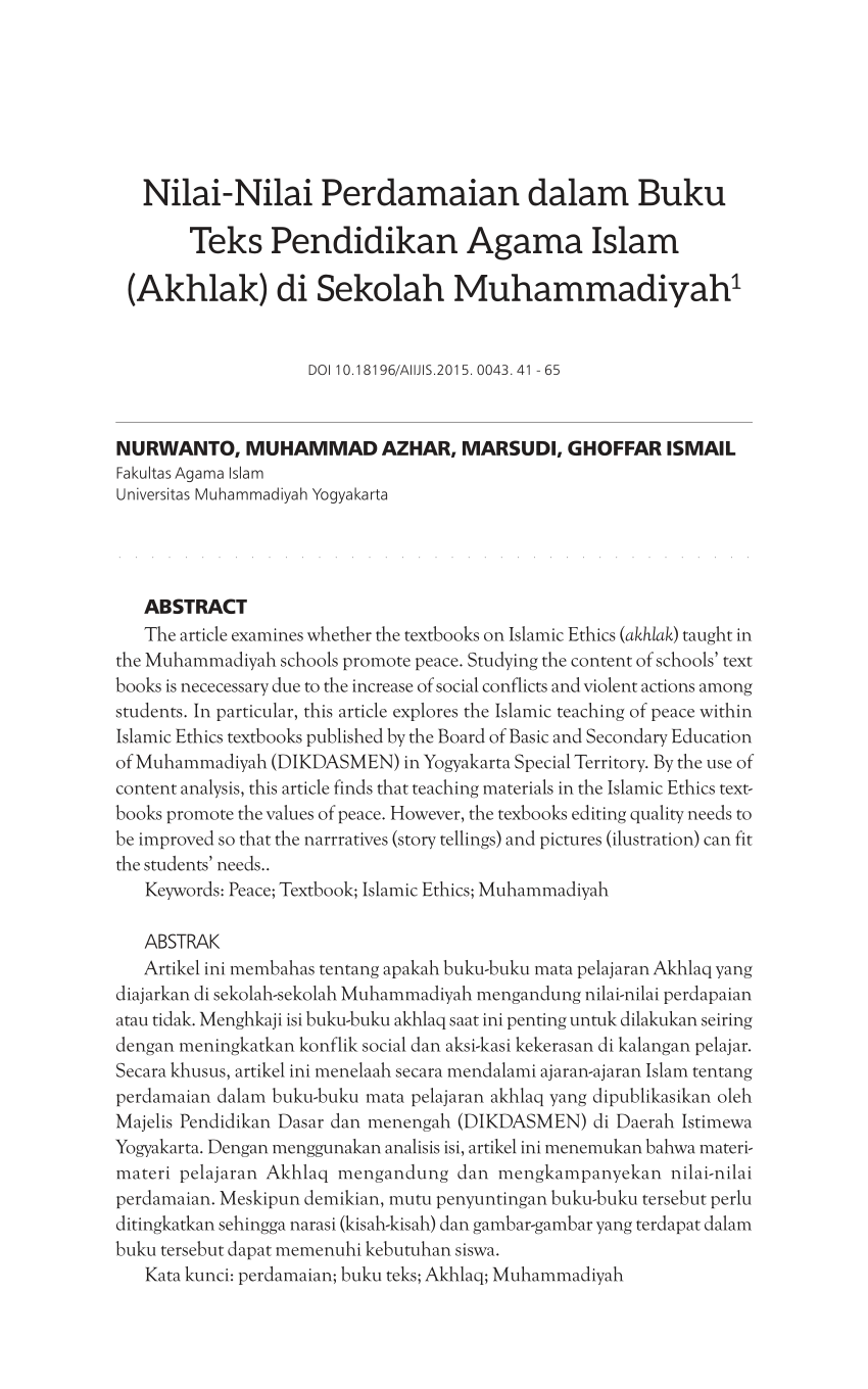 PDF Nilai Nilai Perdamaian Dalam Buku Teks