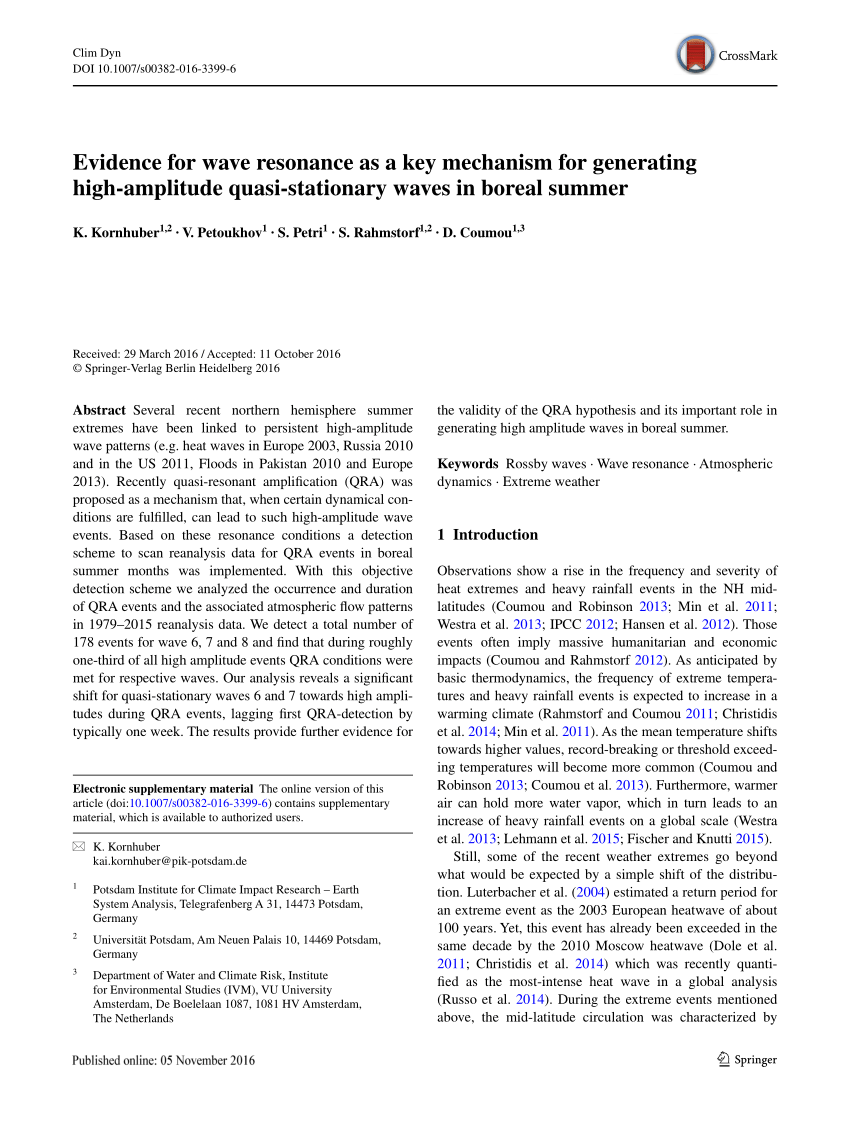 Full article: Different Generating Mechanisms for the Summer