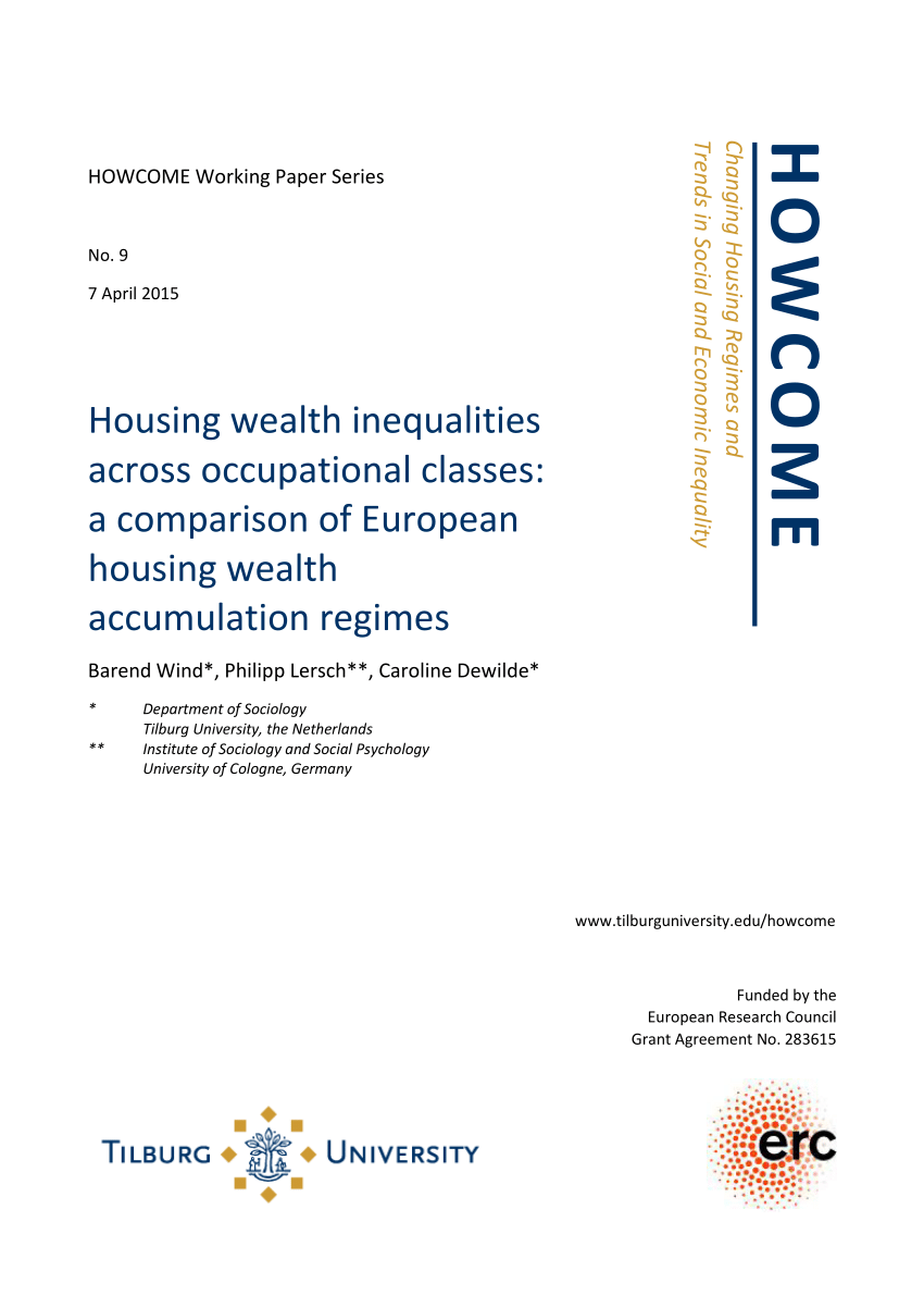 Pdf Housing Wealth Inequalities Across Occupational Classes A Comparison Of European Housing Wealth Accumulation Regimes