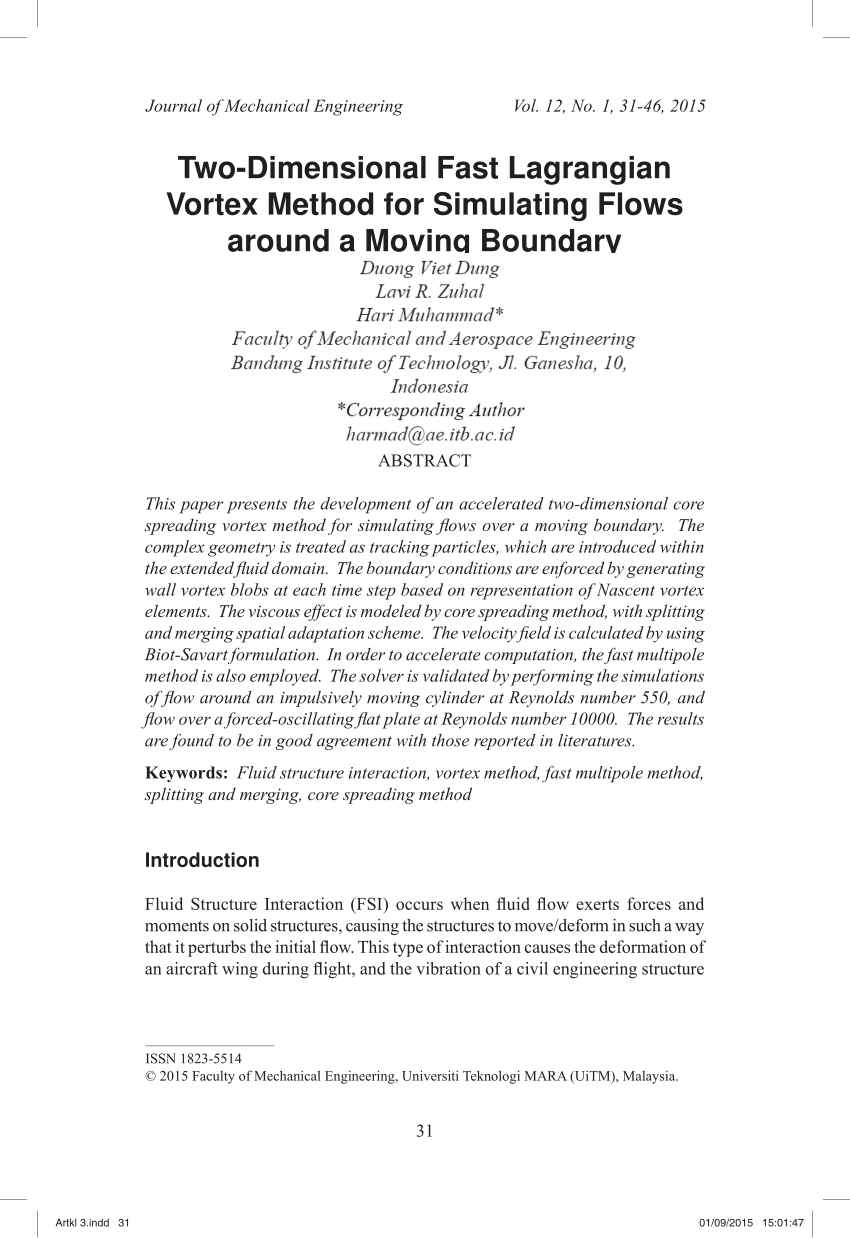  PDF Two Dimensional Fast Lagrangian Vortex Method for 