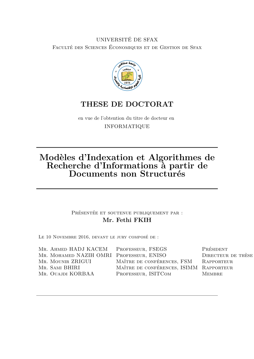 (PDF) Modèles d’Indexation et Algorithmes de Recherche d’Information à ...