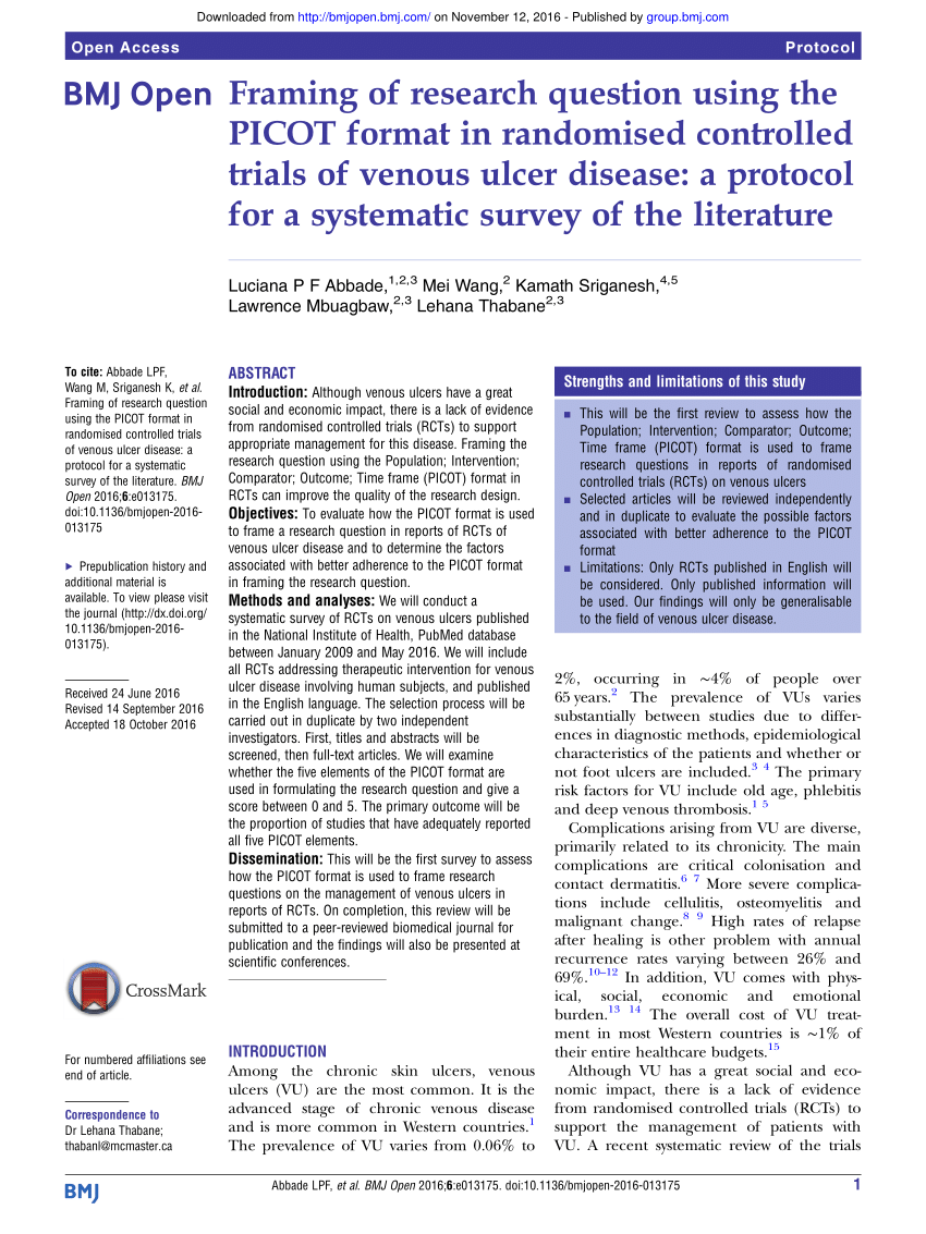 😀 Picot format. How to Write a PICOT for Your Evidence. 20190205