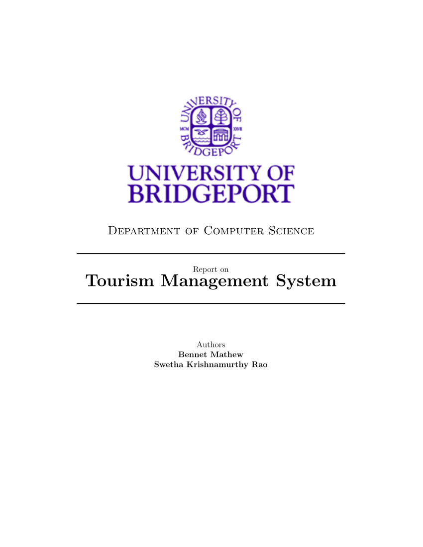 tourism management system project documentation pdf