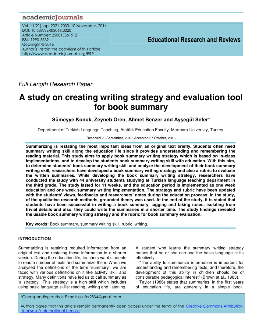 PDF) A study on creating writing strategy and evaluation tool for