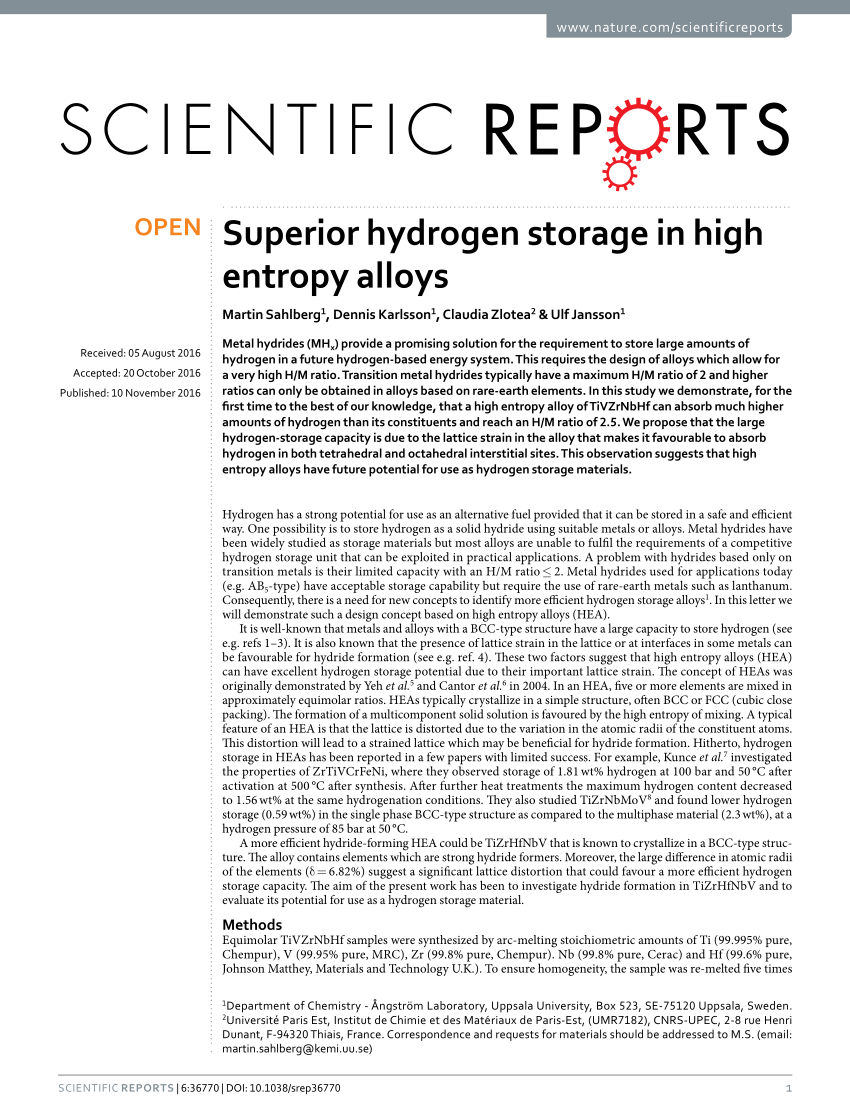 research report first alloys